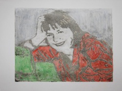 Vegetable oil and water color print